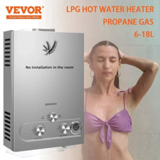 6L/8L/10L/12/18L Chauffe-Eau Instantané à Gaz Butane avec Douche INOX