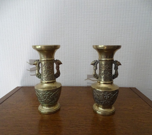 Paire vases bronze - vases,