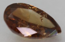 0.50 Carat Orangé Marron SI2 Poire Forme Naturel Extrait Diamant 6.57X4.03mm W