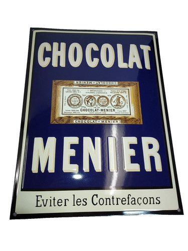Plaque émaillée chocolat - plaque,