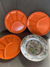 Assiette Creil et Montereau ancienne motif Japonisant et Lot Coraline Orange