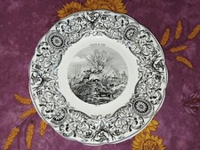 Assiette Parlante Porcelaine Opaque Gien Geoffroy De Boulen Chasse au Cerf N°7