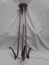 Monture de lustre nue en laiton chromé Art Déco 1930 France H: 70 cm (DG33)