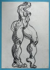 Francine AUVROUIN Dessin Crayon Nue Femme Pablo Picasso Edgar Degas Jean Le Moal