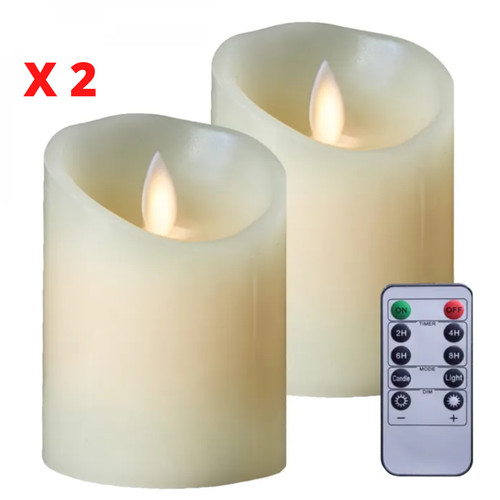 Lot bougies led cire 10cm - lot,