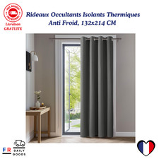 Deconovo Rideaux Occultants Isolant Thermique Anti Froid, 132x214cm Gris Moderne
