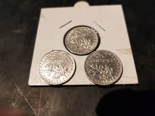 Centimes semeuse argent - 1x, 50