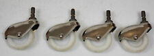 4 ancienne roue roulette fer et plastique meuble 1970-80