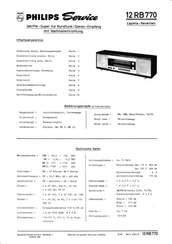 Service manual for - philips, 12