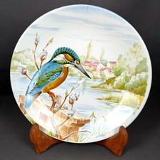Assiette signée Sarreguemines DV Le Pivert saule oiseau vintage déco