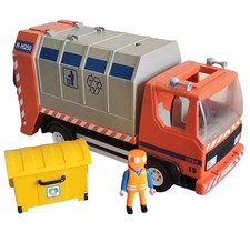 Playmobil 4418 Camion Recyclage Benne Ordures + Poubelle, Figurine Éboueur Ville
