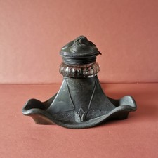 Encrier Art Nouveau En Étain