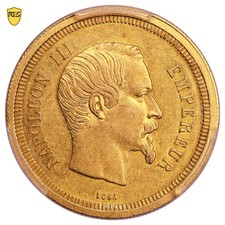 Monnaie France - Napoléon III - Essai 10 Francs or - 1855 A Paris - PCGS SP 55