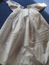 Robe de Baptême N°9 blanc coton plis religieuse bébé ancienne vintage