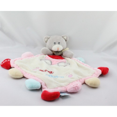 Doudou plat chat gris - , rose