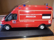 voiture miniature 1/43 Ford Transit VSAB ambulance pompiers PIECE UNIQUE