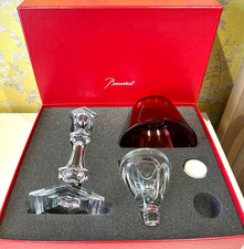 Bougeoir Baccarat Harcourt Our Fire cristal rouge et clair authentique avec b...