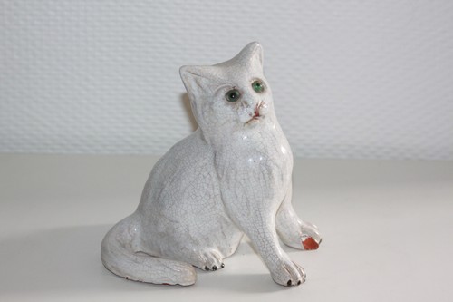 Chat apeuré céramique - apeuré, en