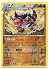1 Carte Pokémon - Crocorible pv140 62/9/ - Rare Noir & Blanc - 2011