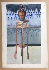 Aquarelle Originale Art Déco