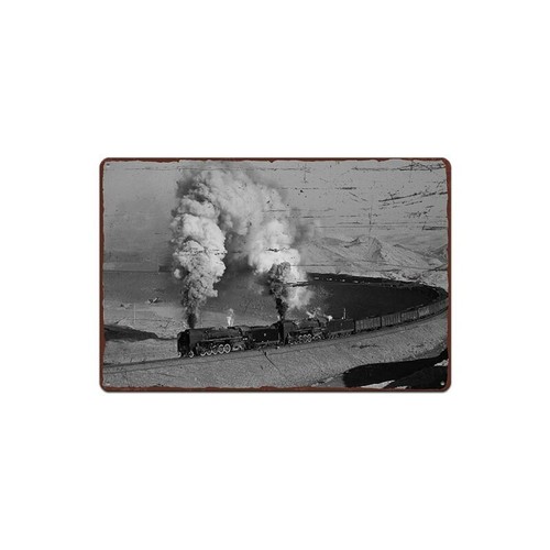 Plaque metal train ancien - metal,
