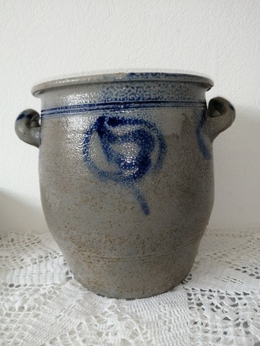 Ancien pot saloir grès - ancien, en