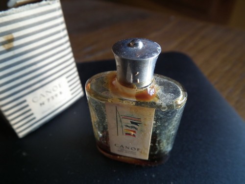 Flacon ancien miniature canoe - flacon,
