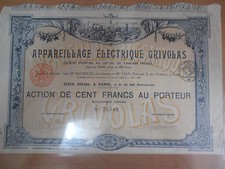 Action - titre appareillage électrique Grivolas année 20 ( ref 62 )