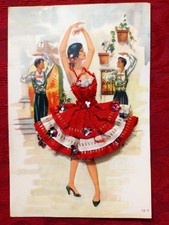 CPA: Espagne - Femme en robe