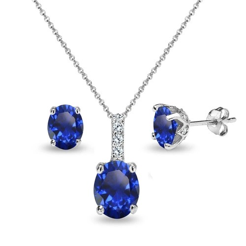 Ovale synthétique saphir bleu - ovale,