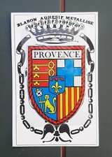 BLASON ADHÉSIF MÉTALLISÉ PROVENCE VINTAGE AUTOMOBILE VESPA SCOOTER COLLECTOR