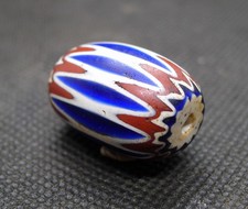 Perle Chevron 6 Couches Verre Murano Collier Afrique Antique Glass Trade Bead