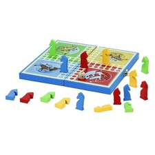 [66340] L'ARBRE A JOUER Jeu des petits chevaux - Coffret pliant en bois