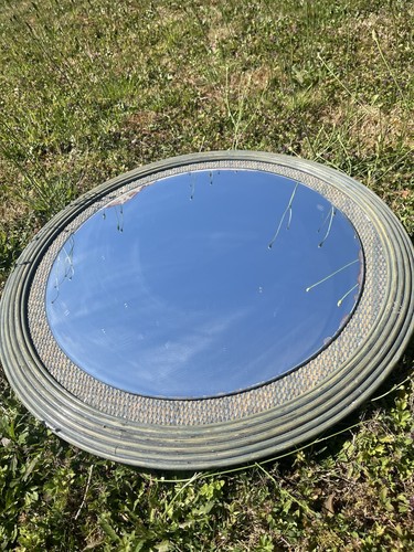 Miroir bois rond vintage - rond,