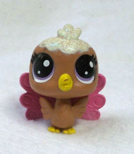 LITTLEST PETSHOP LPS #2-07 HASBRO BÉBÉ PAON VELVET PEAHEN MARRON ROSE PAILLETTE