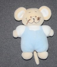 Doudou souris blanc bleu
