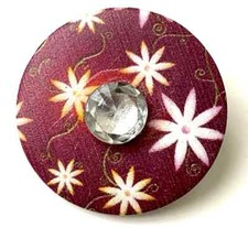 Broche Cercle strass Bordeaux