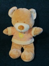 Doudou peluche ours brun pull
