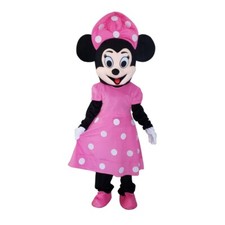 Minnie Mouse Costume Mascotte Fille Anniversaire Fête Robe Taille Adulte Rose