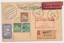 CARTE CENTENAIRE PREMIER VOYAGE ALGER CASABLANCA EXPOSITION ALGERIE 1930 FIRST