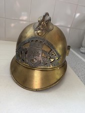 ancien casque de pompier Complet Avec Coiffe Et Jugulaire