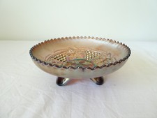 Coupe noir violet en verre irisé VERRE DE CARNAVAL / Carnival Glass ART NOUVEAU