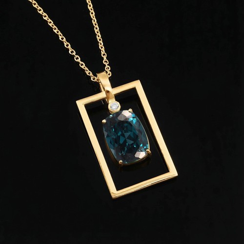 Pendentif tourmaline plaqué - tourmaline,
