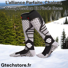 Chaussettes De Ski Chaudes Hautes Compression Snowboard Thermique Antidérapantes
