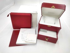 VINTAGE AUTHENTIQUE CARTIER boîte de montre rouge boîtier bois cuir COWA...