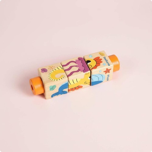 Cube rotatif bois jouet - rotatif, bois,