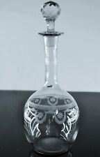 ART DECO BACCARAT CARAFE A VIN EN CRISTAL GRAVE EN AIGUILLE AVEC DEGAGE D'ACIDE