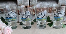 4 ANCIENS VERRES ECURIE STE PERNOD PUBLICITAIRE MOTO BERTIN ROUGERIE FERNANDEZ