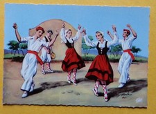 TH134A) CPSM FOLKLORE Pays basque : le fandango - illustrée par MERLO
