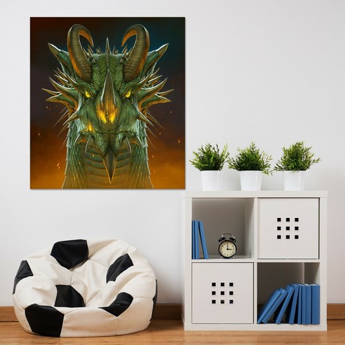 Dragon vert m34 - 3d, autocollant